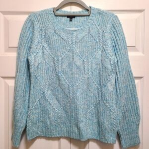 Talbots DIAMOND‎ STITCH CREWNECK PULLOVER knit Sweater MP